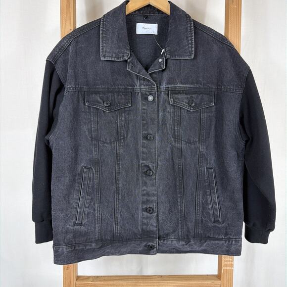 RanCan Los Angles Jackets & Blazers - KanCan Los Angles Black Denim Bomber Jacket #1292 Size XL